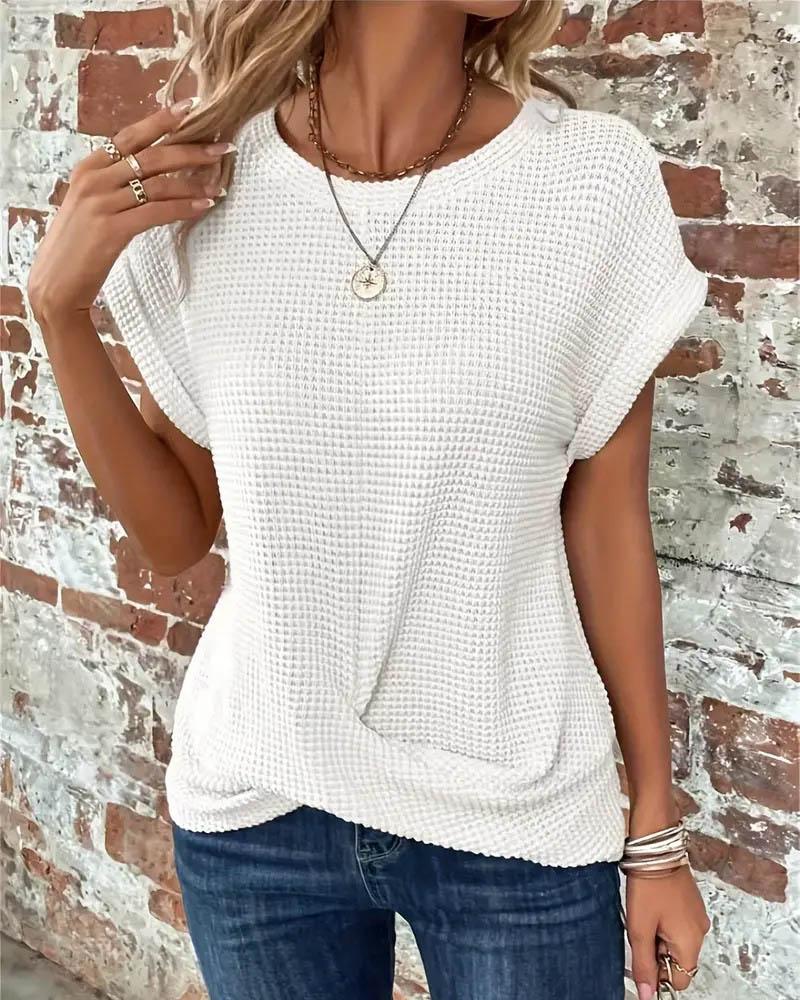 Ellie - Rundhals Gedrehtes Swing-Bluse für Damen