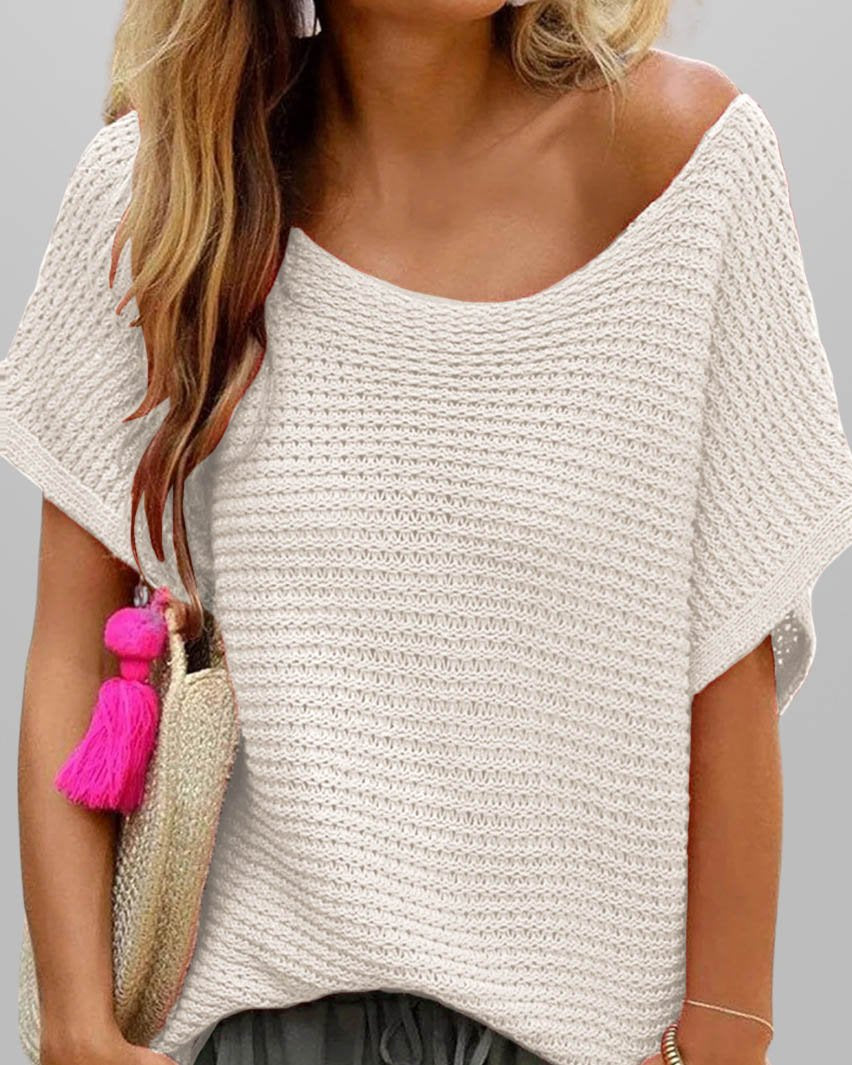 Carla - Trendiges Damen Strick-Top mit Rundhalsausschnitt