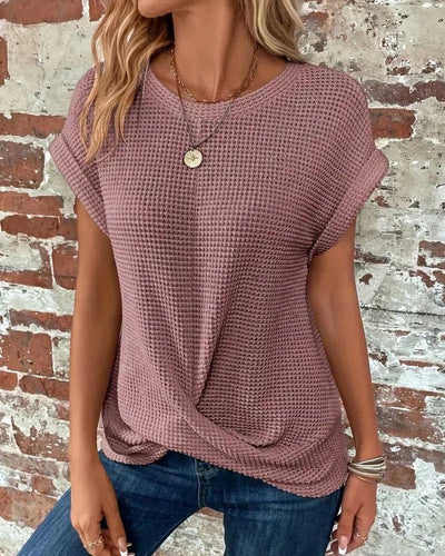 Ellie - Rundhals Gedrehtes Swing-Bluse für Damen