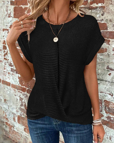 Ellie - Rundhals Gedrehtes Swing-Bluse für Damen