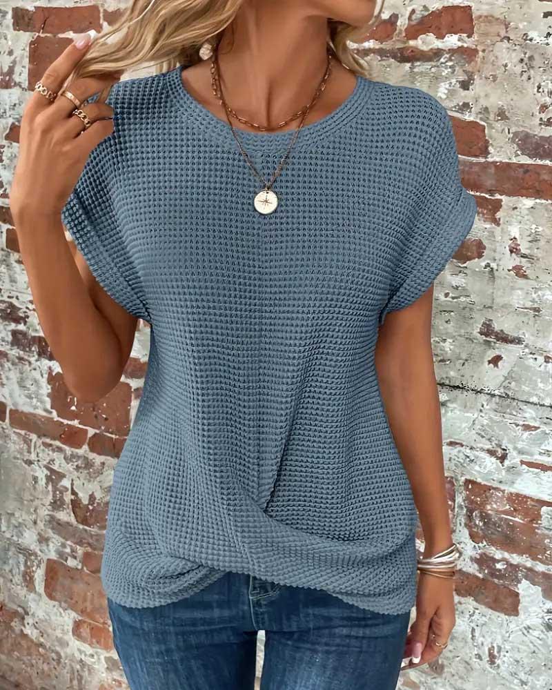 Ellie - Rundhals Gedrehtes Swing-Bluse für Damen