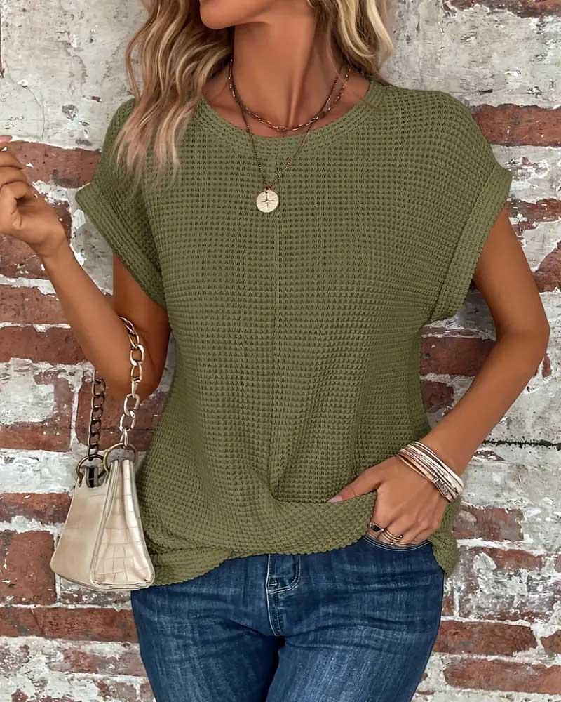 Ellie - Rundhals Gedrehtes Swing-Bluse für Damen