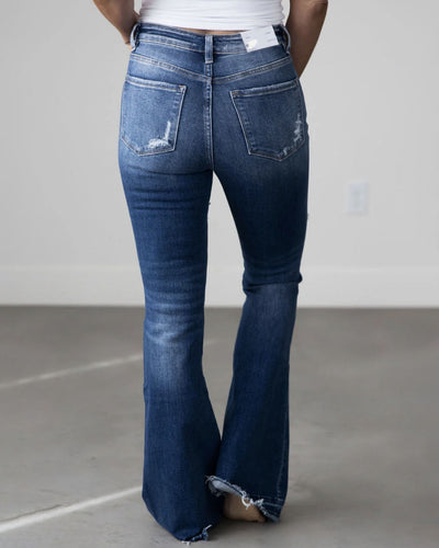 Dina - Damen Bootcut Schlaghose mit hohem Bund