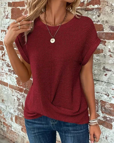 Ellie - Rundhals Gedrehtes Swing-Bluse für Damen