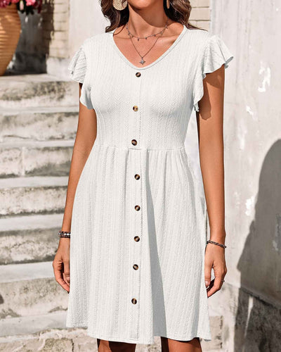 Babsi - Leichtes Damen Sommerkleider mit Rüschen Ärmel