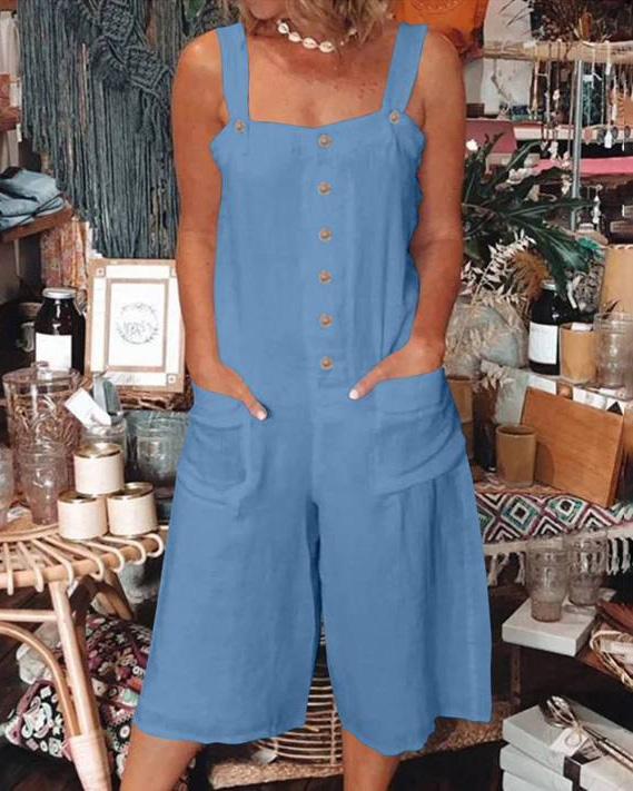 Carolina - Leinen-Baumwoll-Jumpsuit für Damen