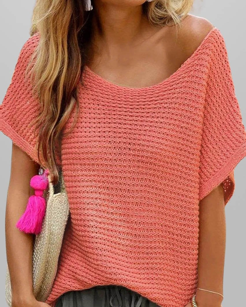 Carla - Trendiges Damen Strick-Top mit Rundhalsausschnitt