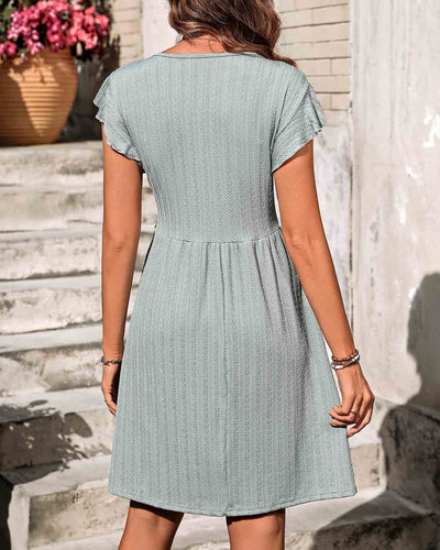 Babsi - Leichtes Damen Sommerkleider mit Rüschen Ärmel