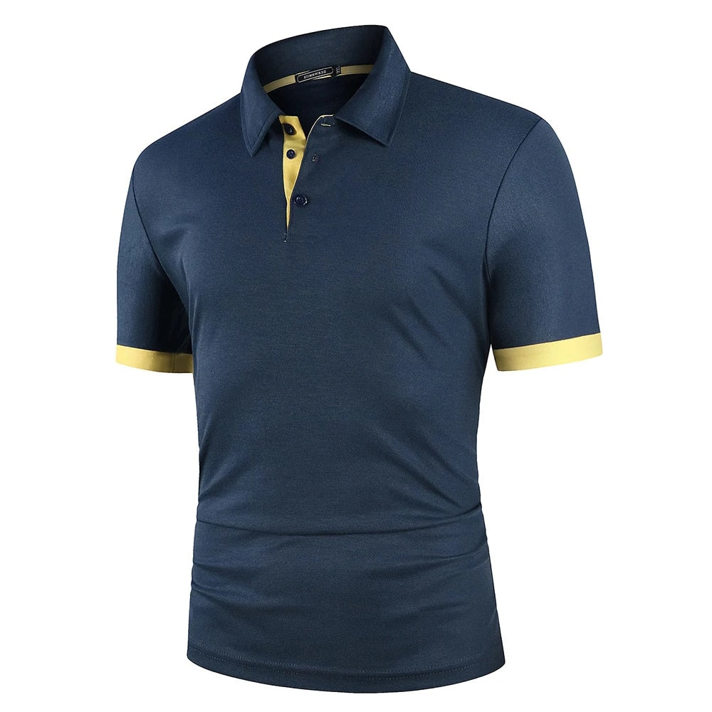 Elegantes, kontrastfarbiges Poloshirt für Herren