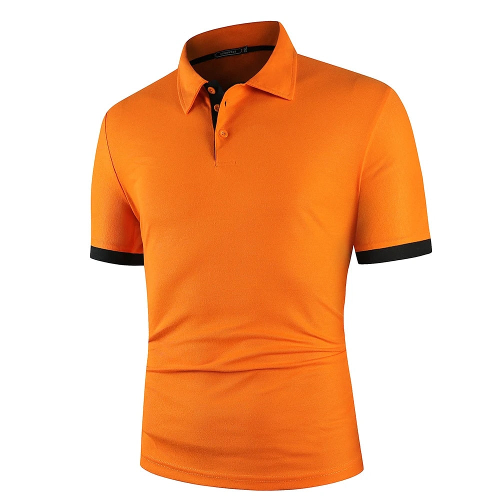 Elegantes, kontrastfarbiges Poloshirt für Herren