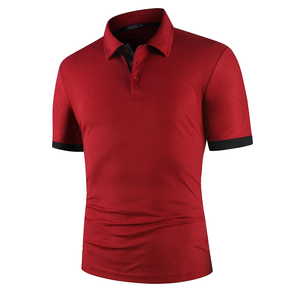 Elegantes, kontrastfarbiges Poloshirt für Herren