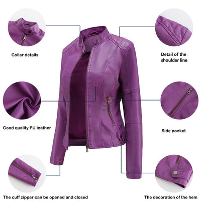 Damen Biker Lederjacke
